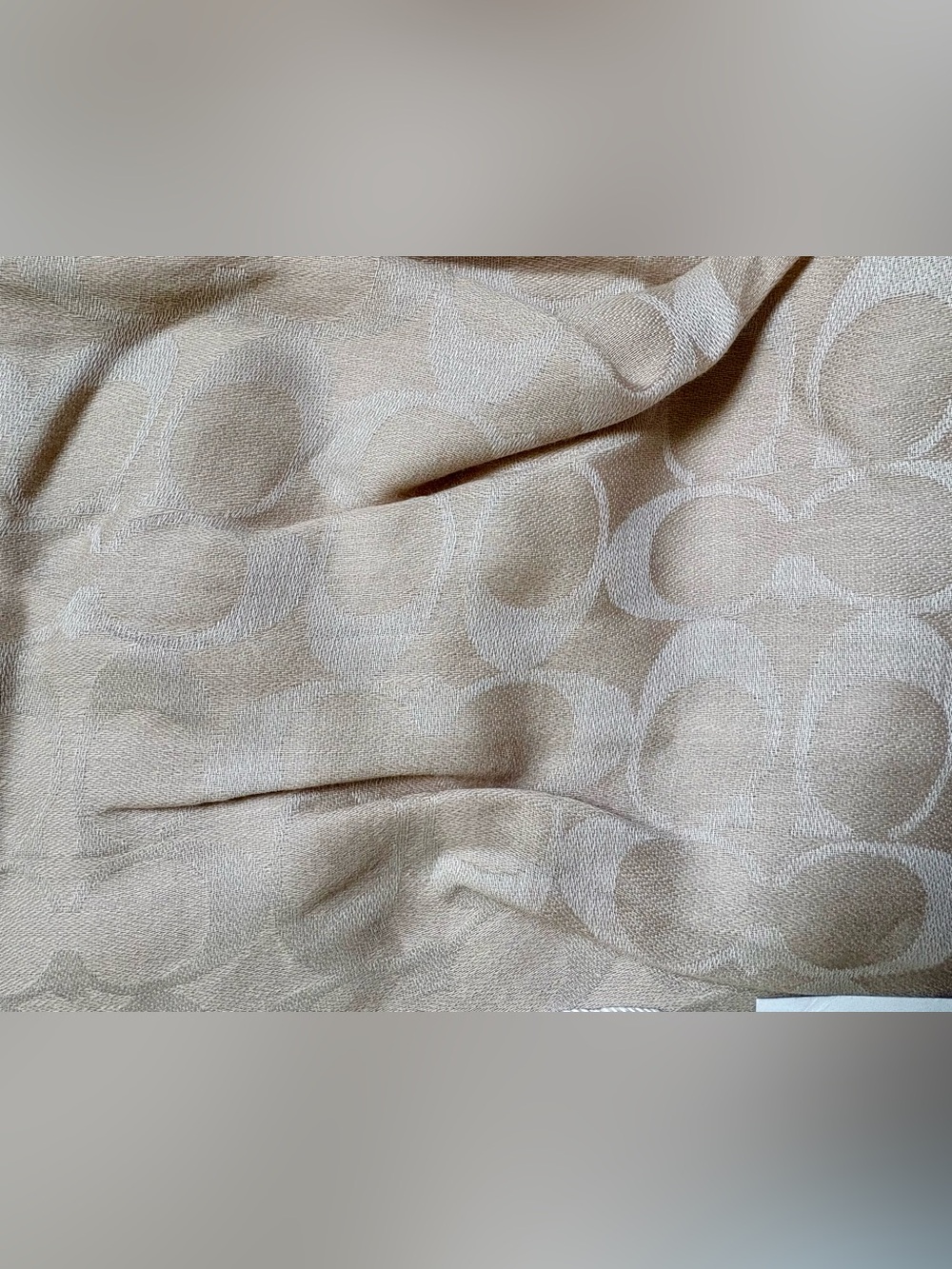 Coach Signature Jacquard Square Scarf in Oatmeal